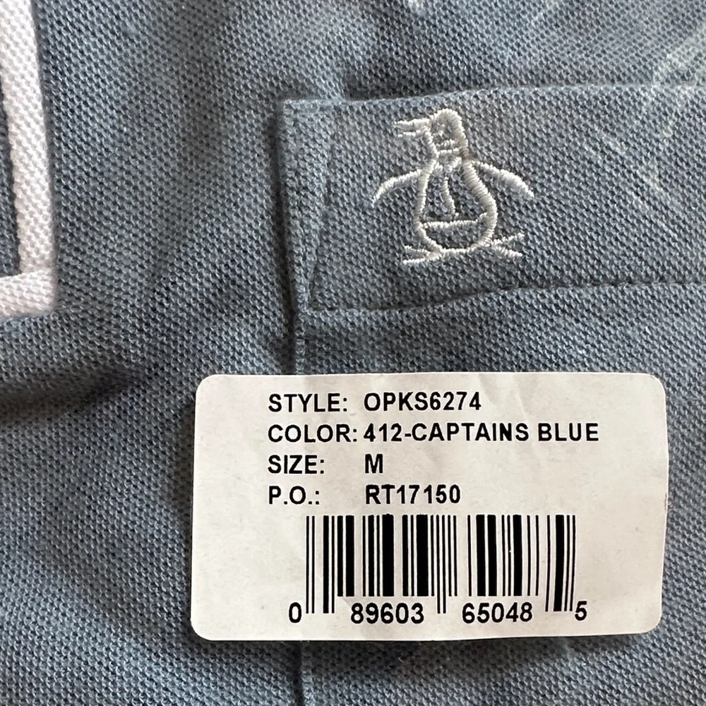 Original Penguin Men’s Captain’s Blue Polo with White Piping - Picture 2 of 3